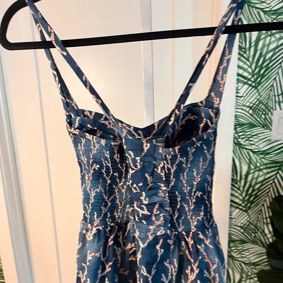 Anthropologie HD in Paris Blue Acropora Coral Print Fit and Flare Dress Size 00 - Picture 6 of 12